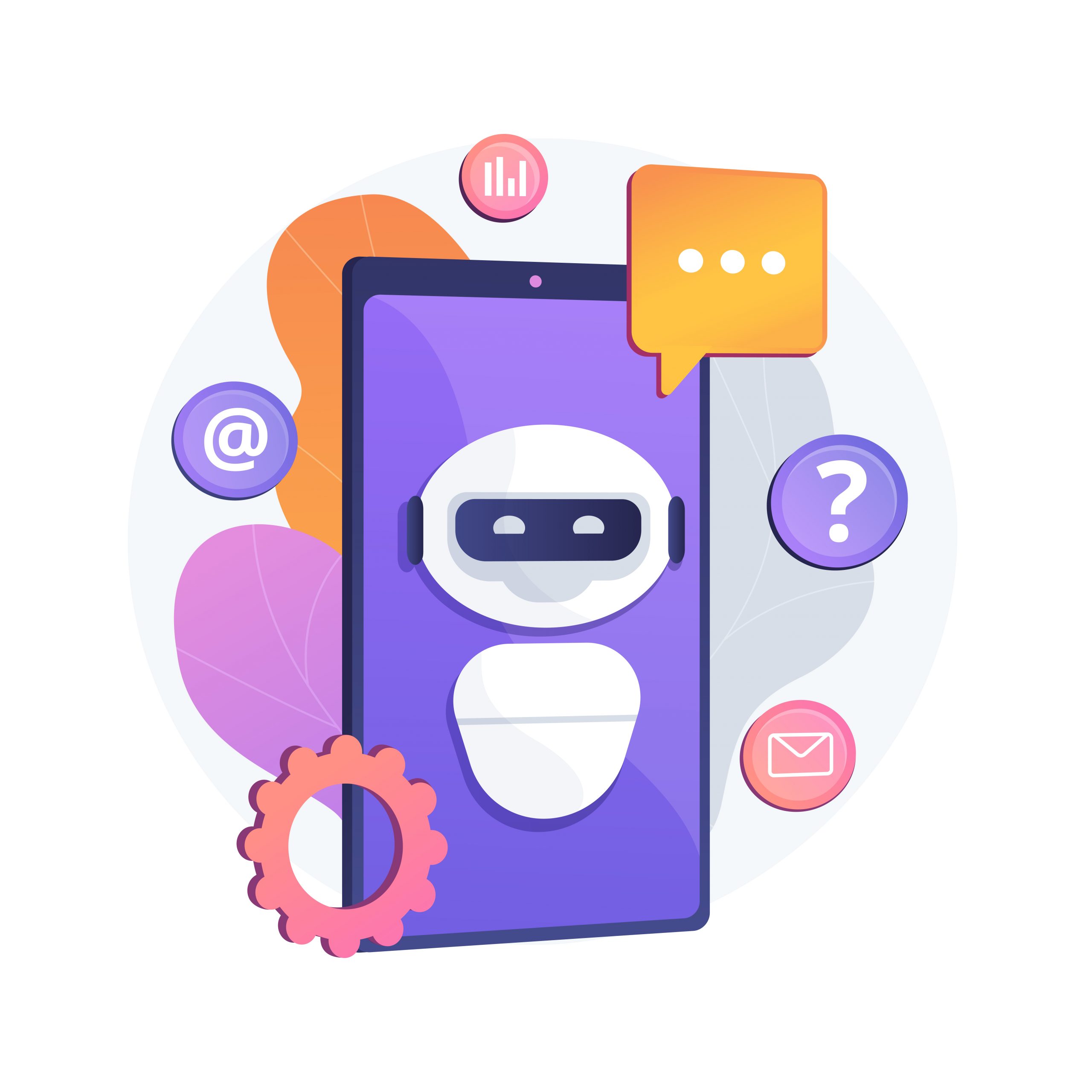 Chat - Chatbot Artificial Intelligence abstract concept vector illustration.